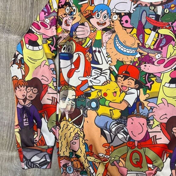 RARE Nickelodeon Cartoon Network Sweatshirt Adult Shirt TV Show Character Print - Picture 5 of 14